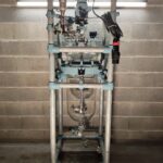 Büchi Glas Uster 30 L jacketed glass reactor on its steel frame