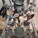 Büchi 30 L reactor lid with nozzles and the stirrer drive