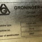 Groninger ASVK 400 nameplate, machine no. 7115, built 2007