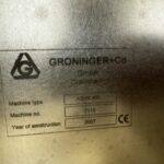 Groninger ASVK 400 vial washer nameplate, machine no. 7115, 2007